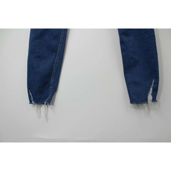 Free People Distressed Cut-Off Hem Skinny Jean - Picture 4 of 9